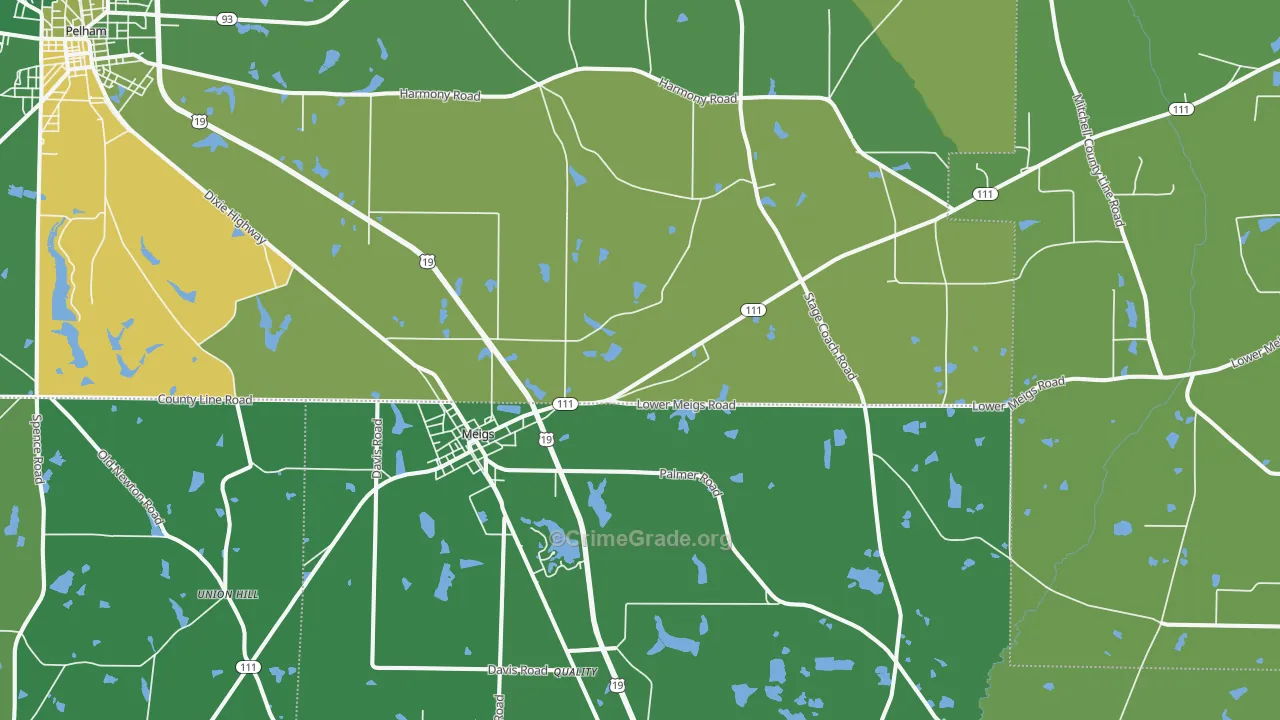 Meigs, GA Map of Drug-Related Crime Rates
