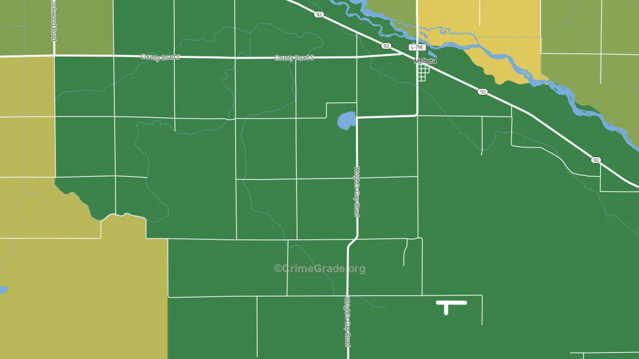 Melbeta, NE Map of Drug-Related Crime Rates