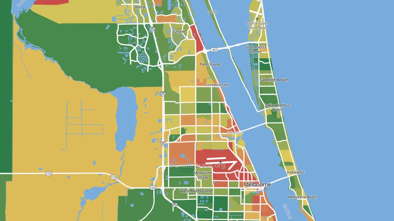 Melbourne, FL Map of Drug-Related Crime Rates