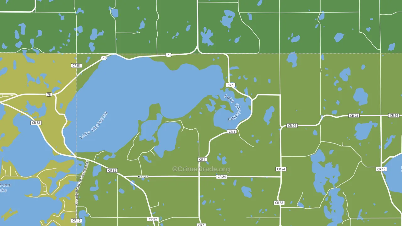 Melby, MN Map of Drug-Related Crime Rates