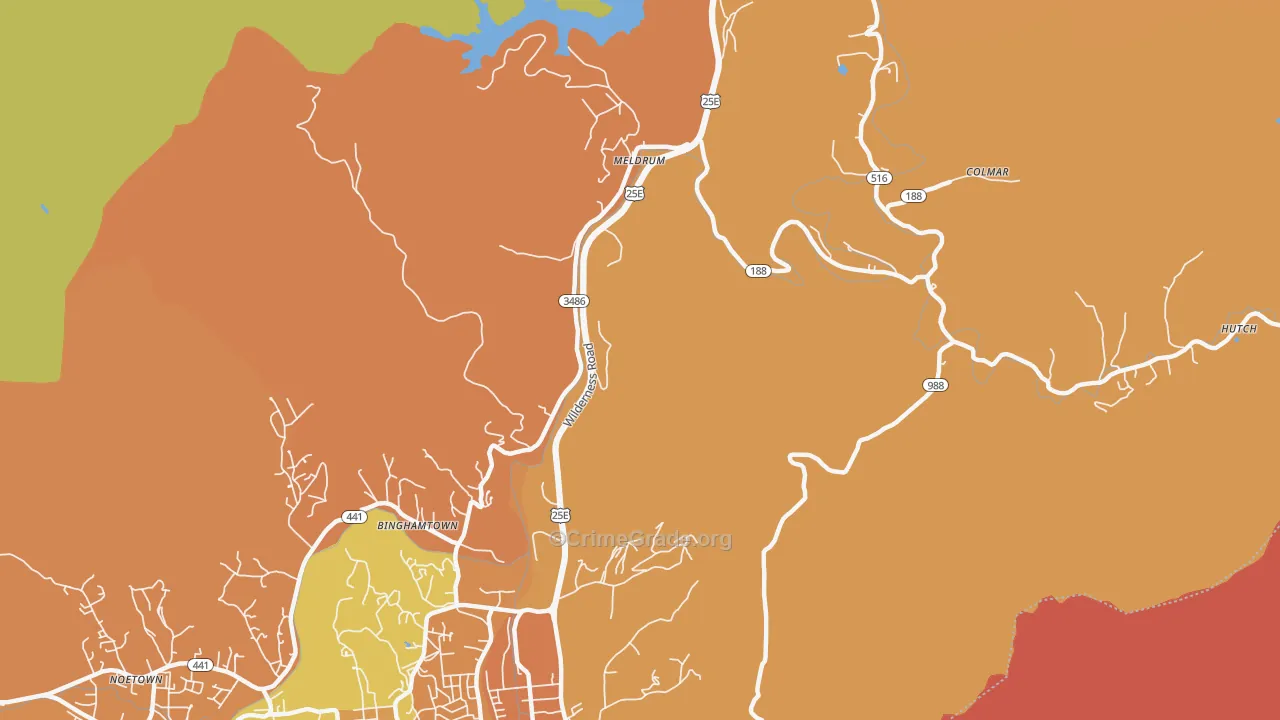 Meldrum, KY Map of Drug-Related Crime Rates