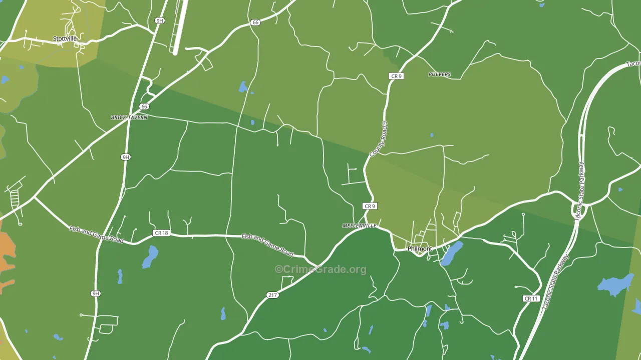 Mellenville, NY Map of Drug-Related Crime Rates