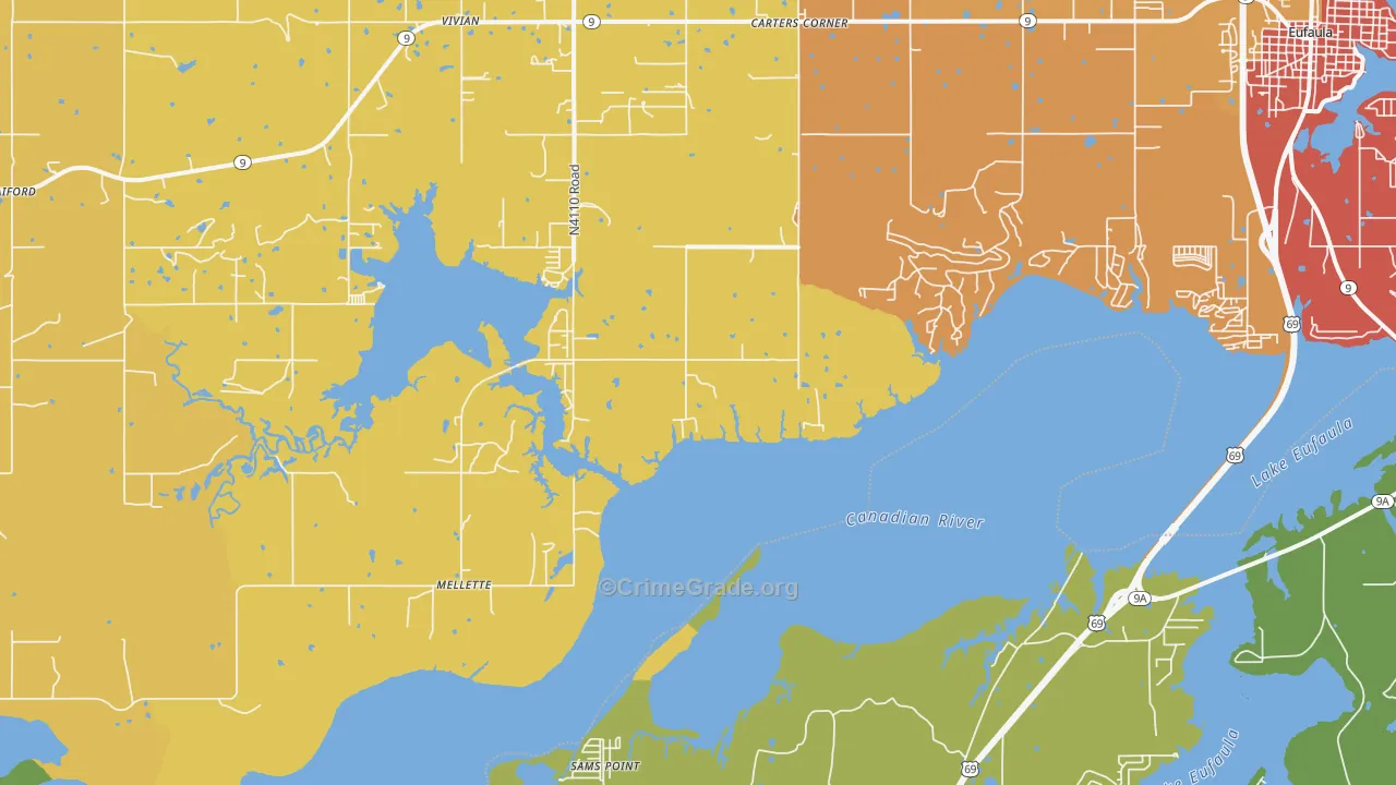 Mellette, OK Map of Drug-Related Crime Rates