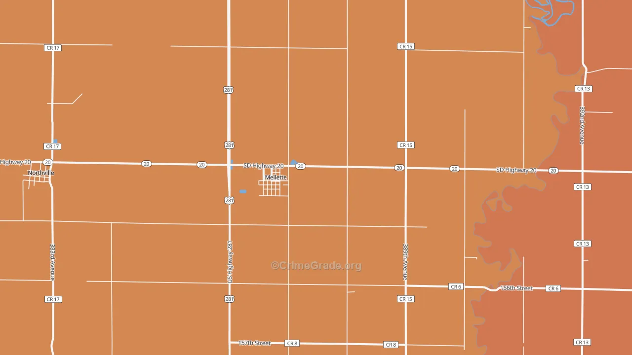 Mellette, SD Map of Drug-Related Crime Rates