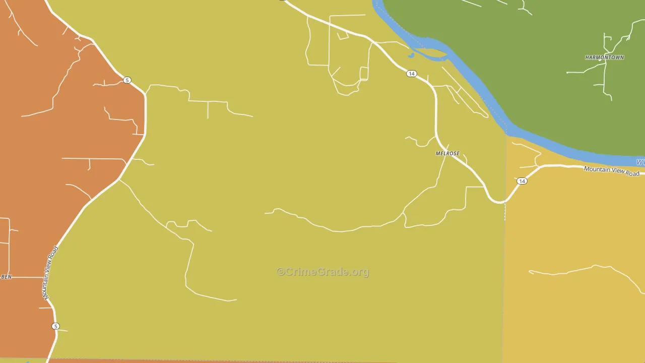 Melrose, AR Map of Drug-Related Crime Rates