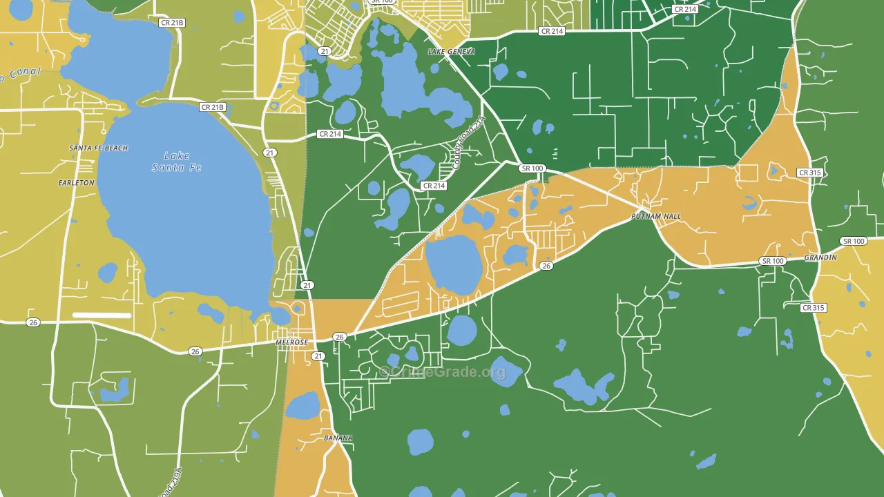 Melrose, FL Map of Drug-Related Crime Rates