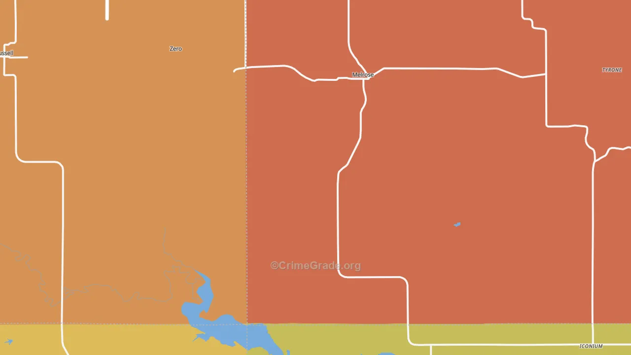 Melrose, IA Map of Drug-Related Crime Rates