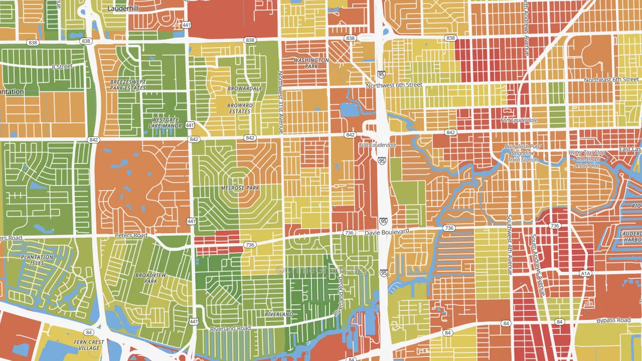 Melrose Manors, Fort Lauderdale, FL Map of Drug-Related Crime Rates