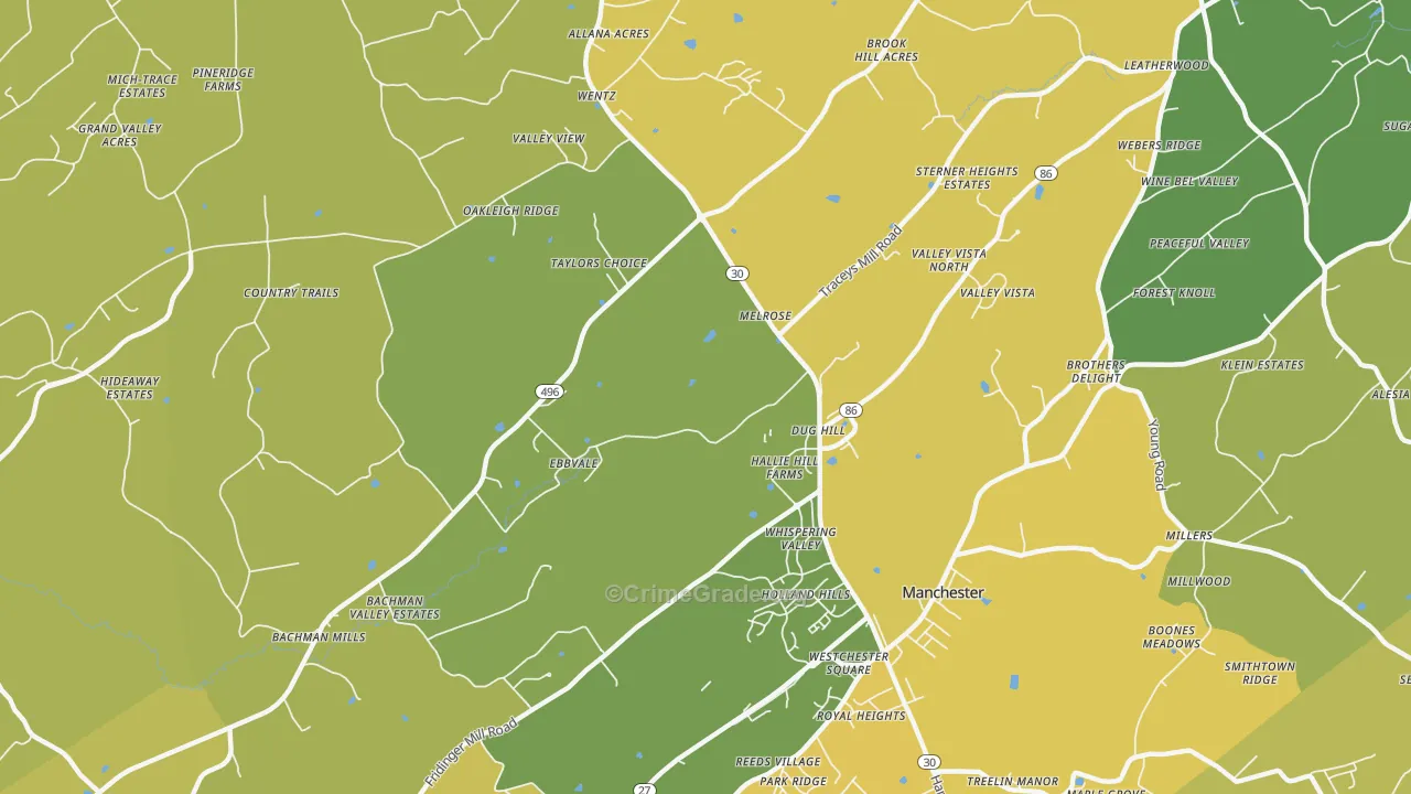 Melrose, MD Map of Drug-Related Crime Rates