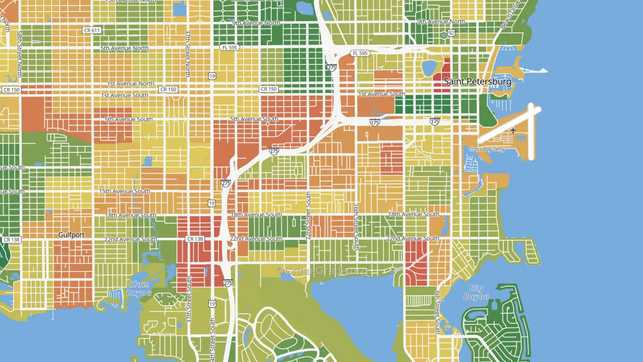 Melrose Mercy, St. Petersburg, FL Map of Drug-Related Crime Rates