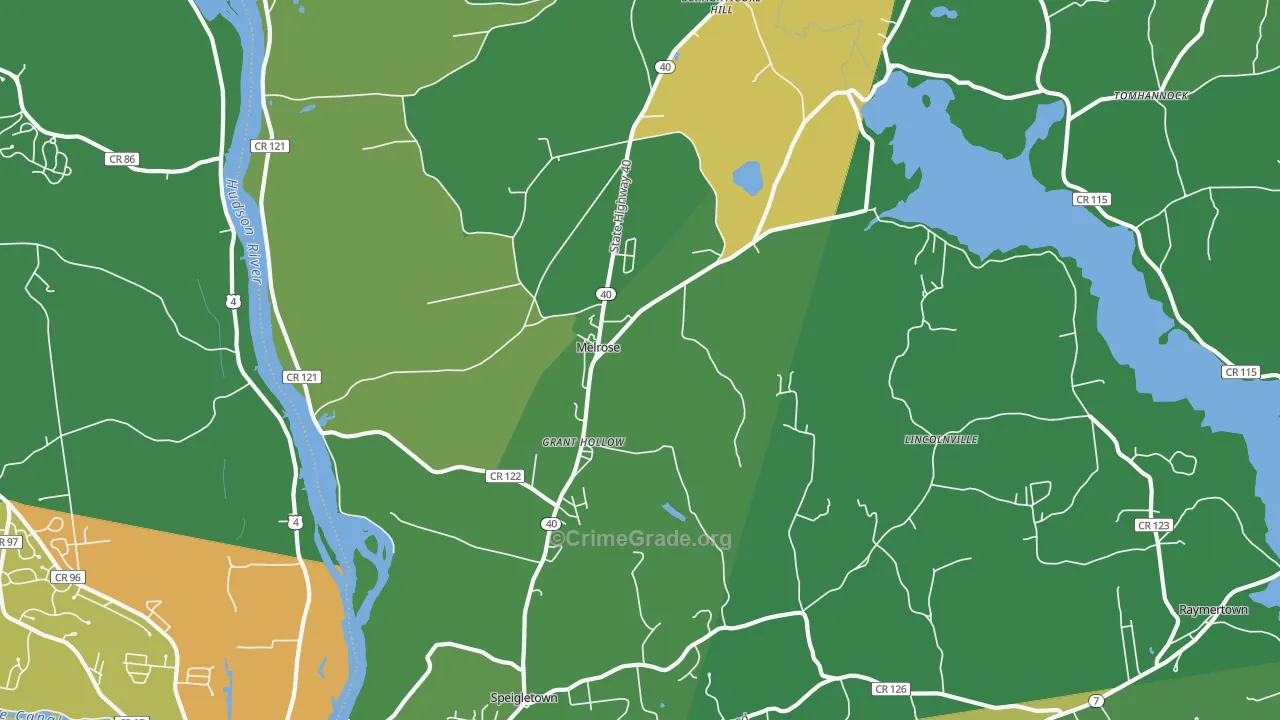 Melrose, NY Map of Drug-Related Crime Rates