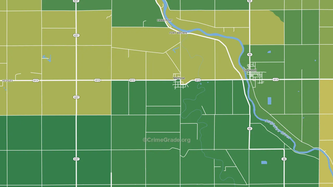 Melrose, OH Map of Drug-Related Crime Rates