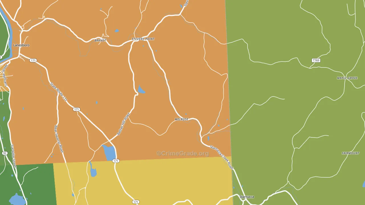 Melrose, PA Map of Drug-Related Crime Rates