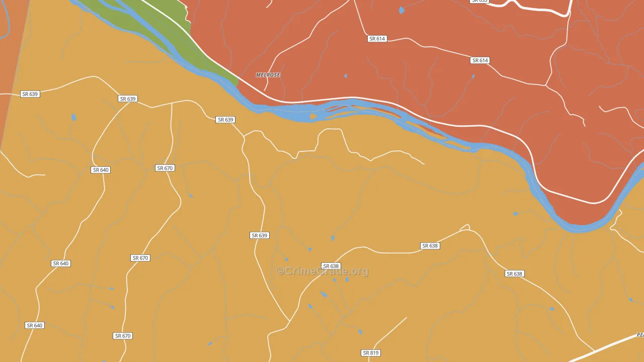 Melrose, VA Map of Drug-Related Crime Rates
