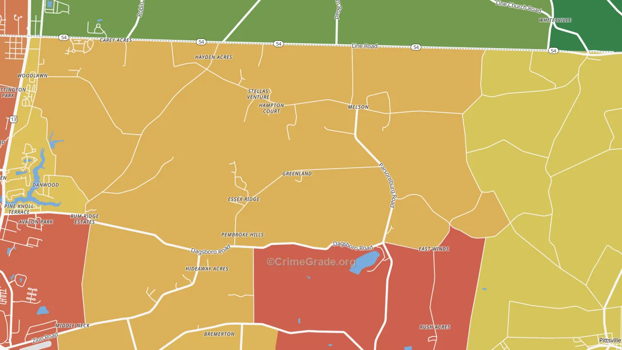 Melson, MD Map of Drug-Related Crime Rates