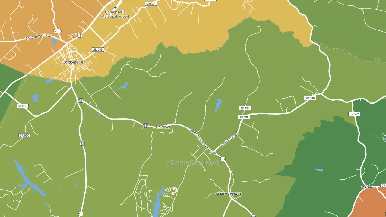 Melton, VA Map of Drug-Related Crime Rates