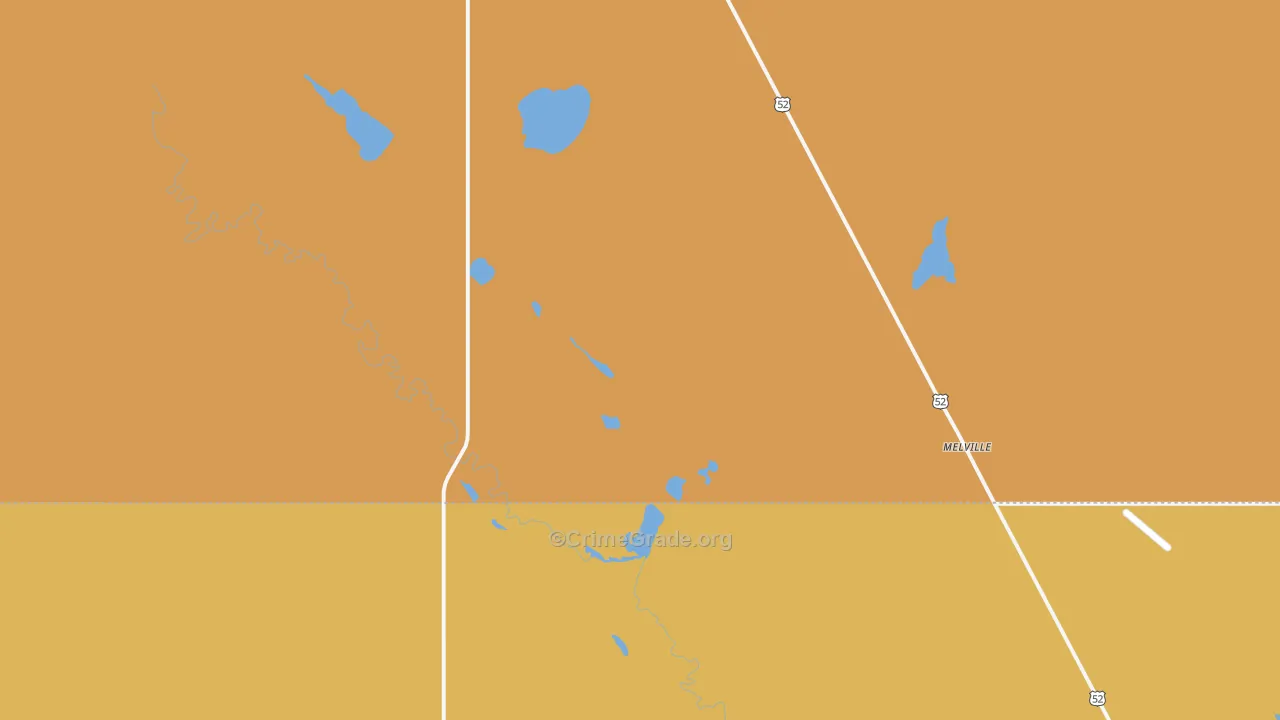 Melville, ND Map of Drug-Related Crime Rates
