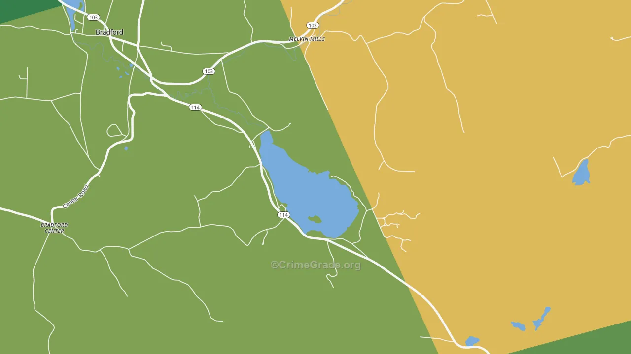 Melvin Mills, NH Map of Drug-Related Crime Rates