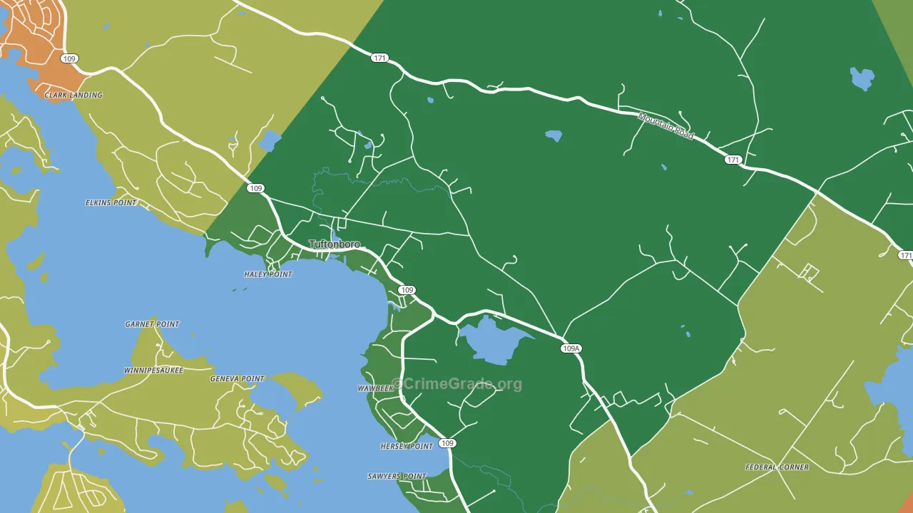Melvin Village, NH Map of Drug-Related Crime Rates