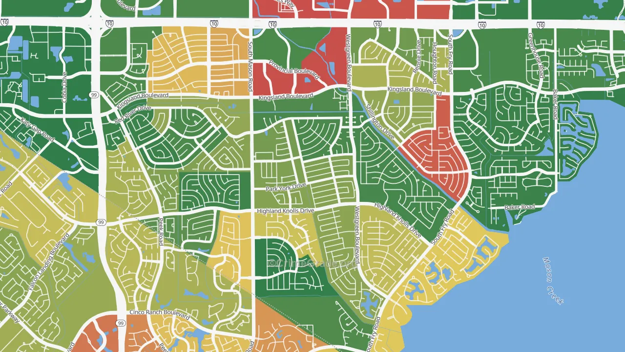 Memorial Parkway, Katy, TX Map of Drug-Related Crime Rates