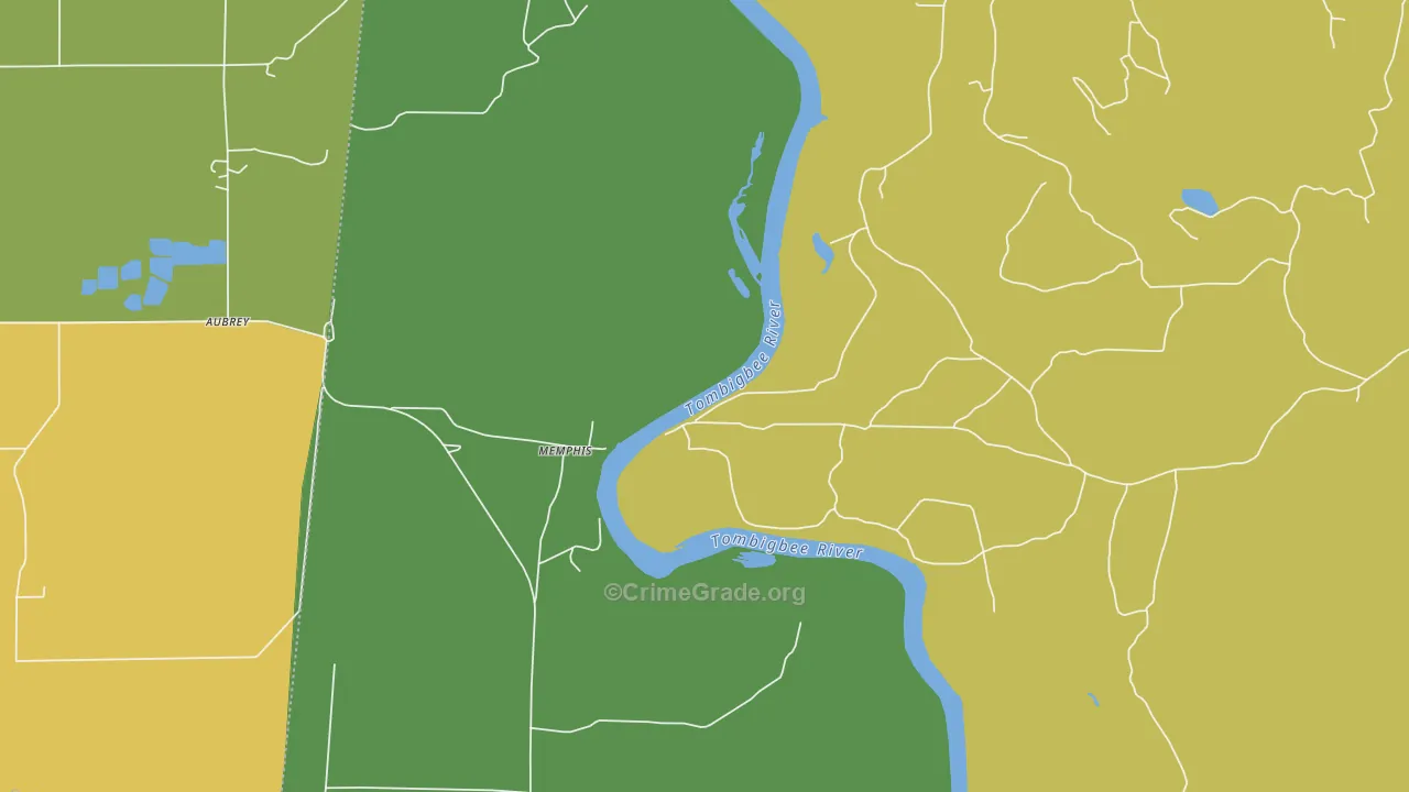 Memphis, AL Map of Drug-Related Crime Rates