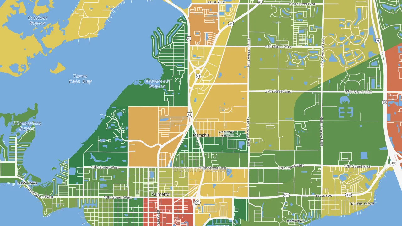 Memphis, FL Map of Drug-Related Crime Rates