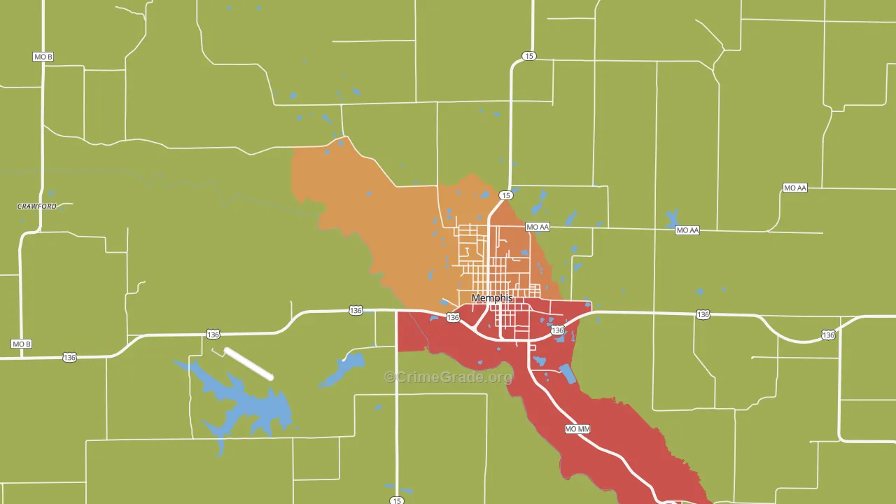 Memphis, MO Map of Drug-Related Crime Rates