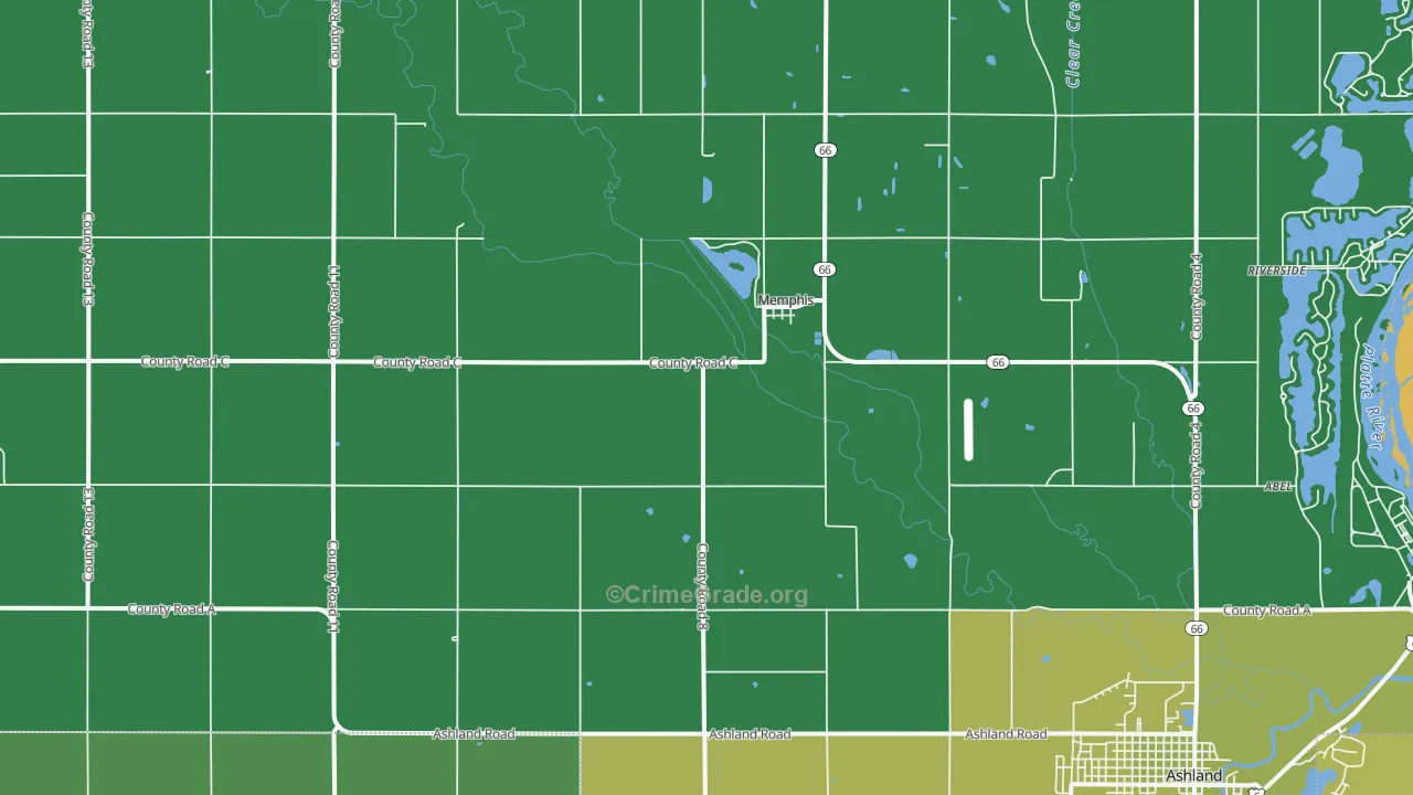 Memphis, NE Map of Drug-Related Crime Rates