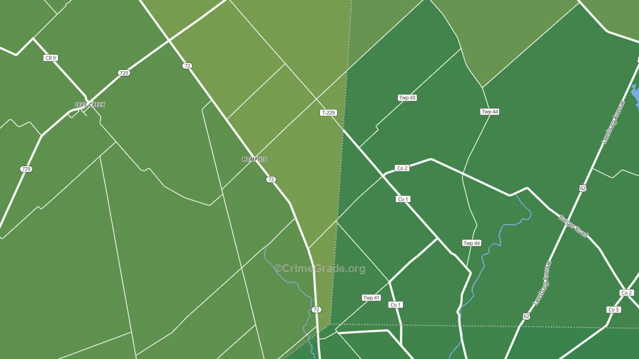 Memphis, OH Map of Drug-Related Crime Rates
