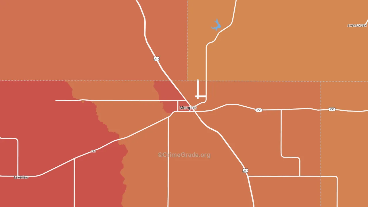 Memphis, TX Map of Drug-Related Crime Rates