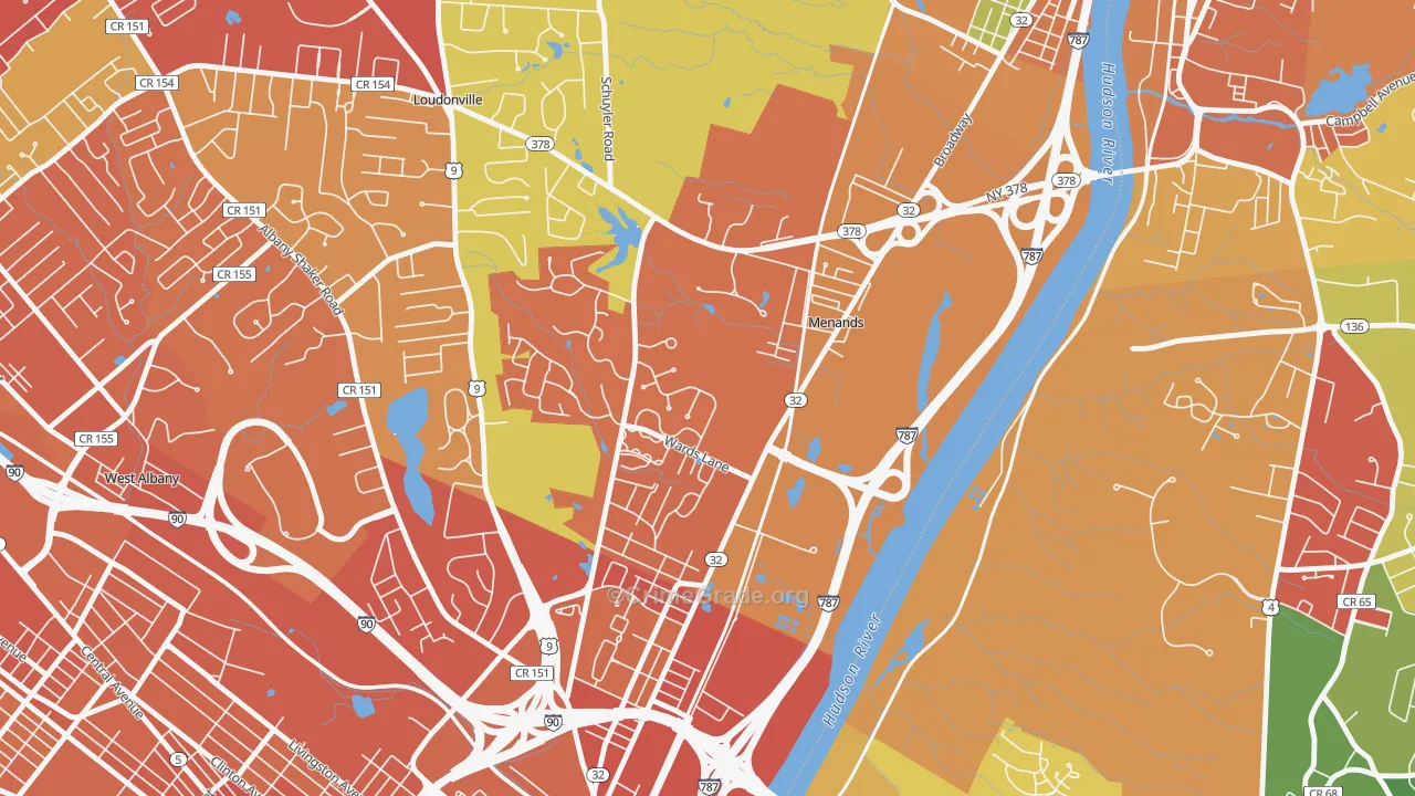 Menands, NY Map of Drug-Related Crime Rates