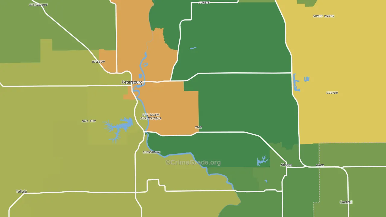 Menard County, IL Map of Drug-Related Crime Rates
