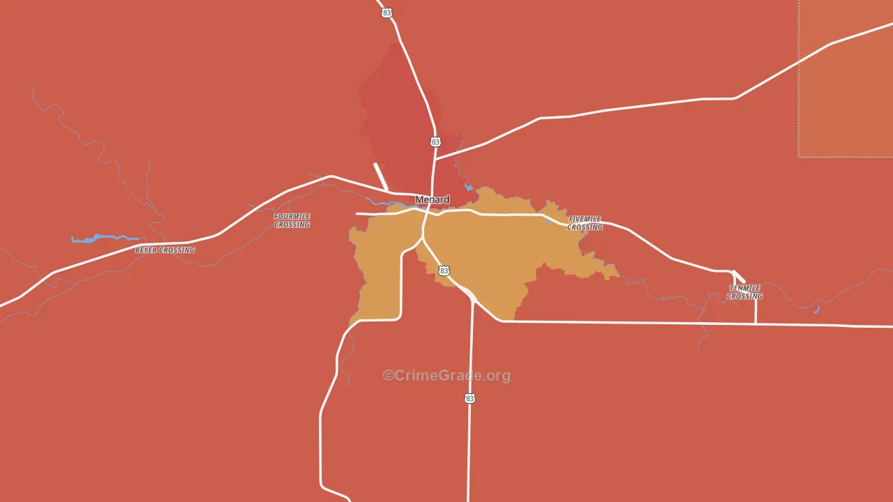 Menard County, TX Map of Drug-Related Crime Rates
