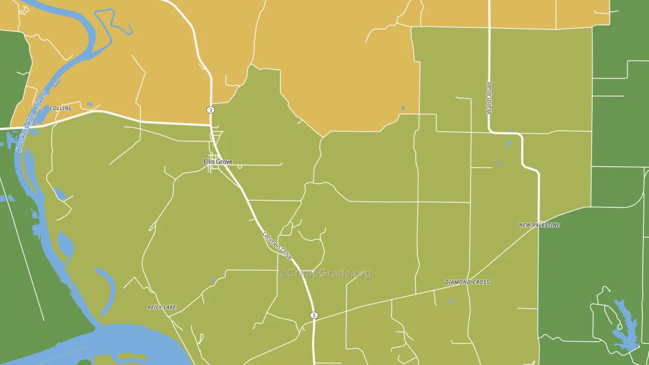 Menard, IL Map of Drug-Related Crime Rates