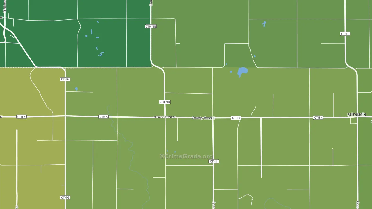 Menchalville, WI Map of Drug-Related Crime Rates