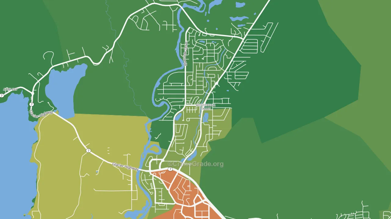 Mendenhall Valley, Juneau, AK Map of Drug-Related Crime Rates
