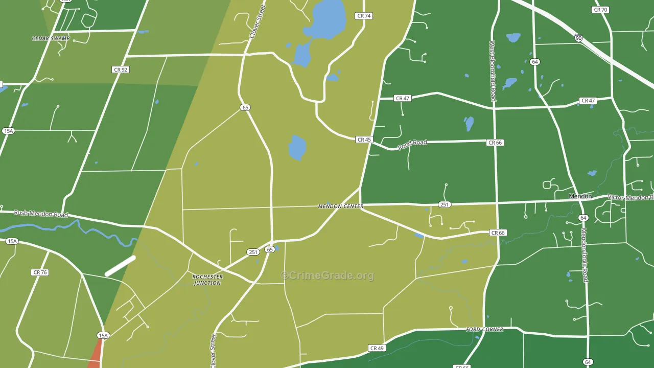 Mendon Center, NY Map of Drug-Related Crime Rates