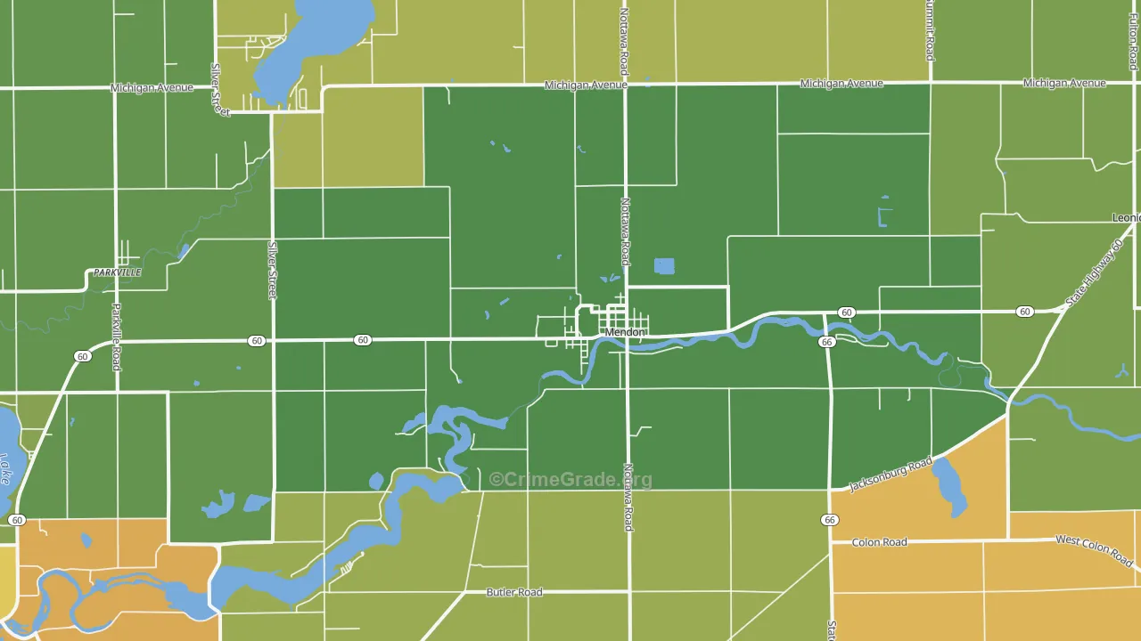 Mendon, MI Map of Drug-Related Crime Rates