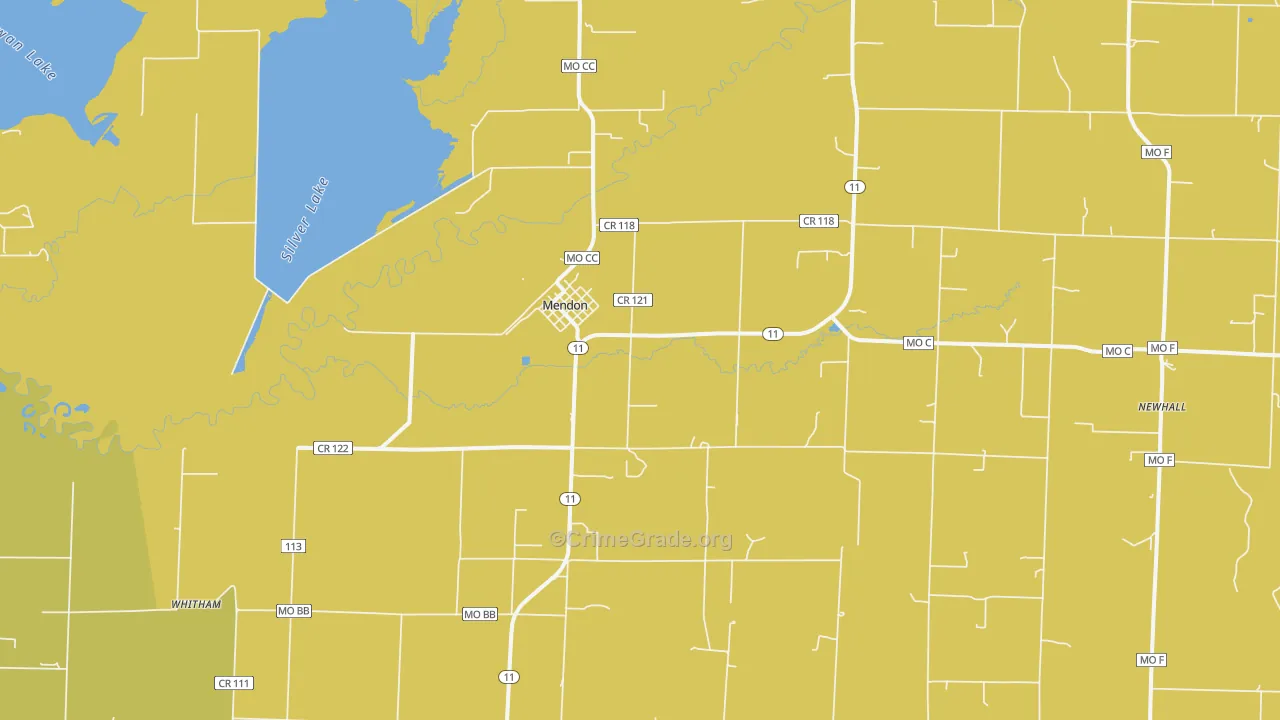 Mendon, MO Map of Drug-Related Crime Rates