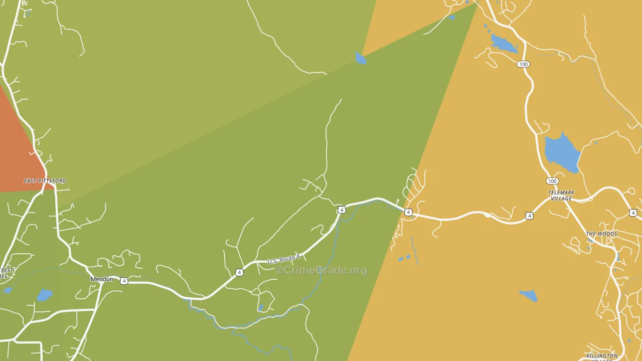 Mendon, VT Map of Drug-Related Crime Rates