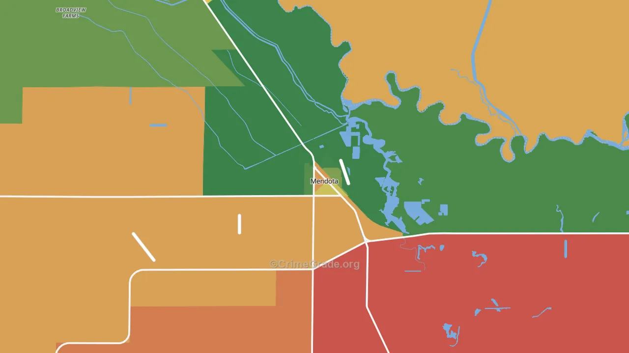 Mendota, CA Map of Drug-Related Crime Rates