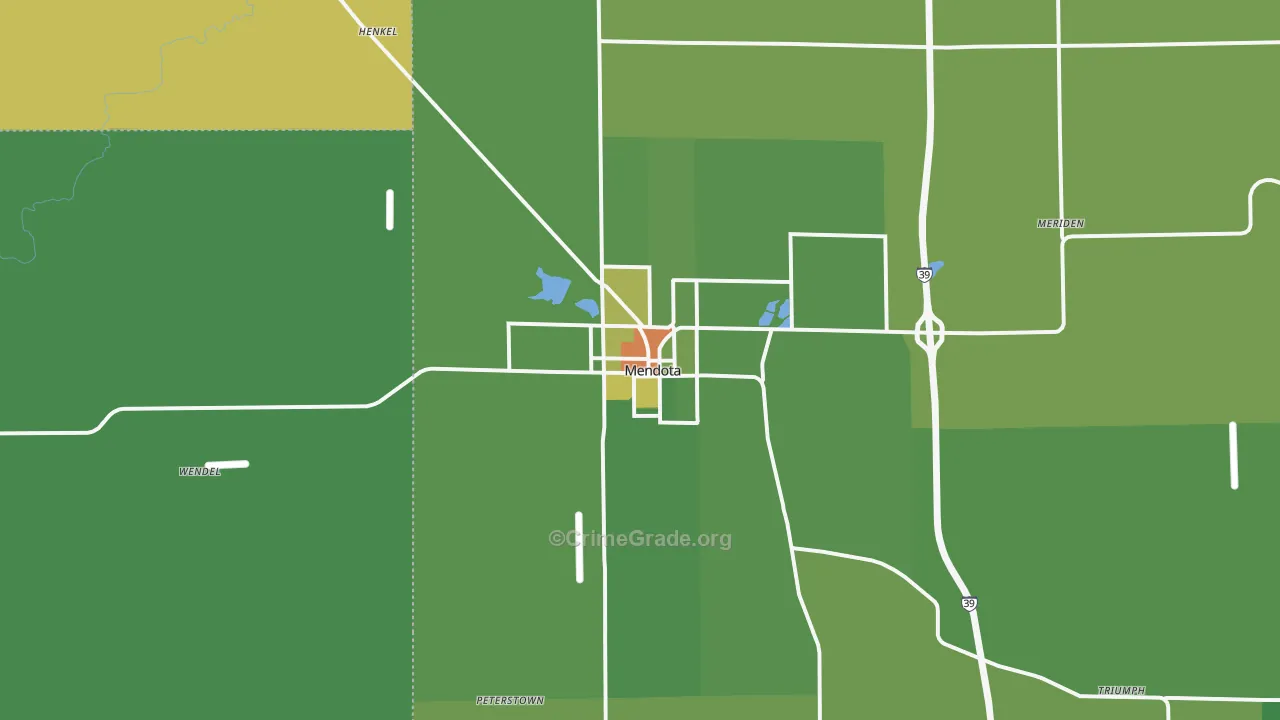Mendota, IL Map of Drug-Related Crime Rates