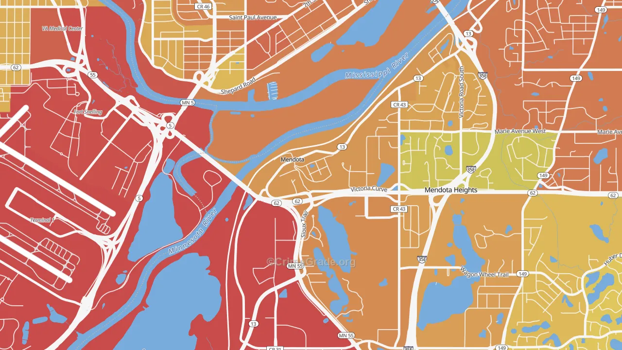 Mendota, MN Map of Drug-Related Crime Rates
