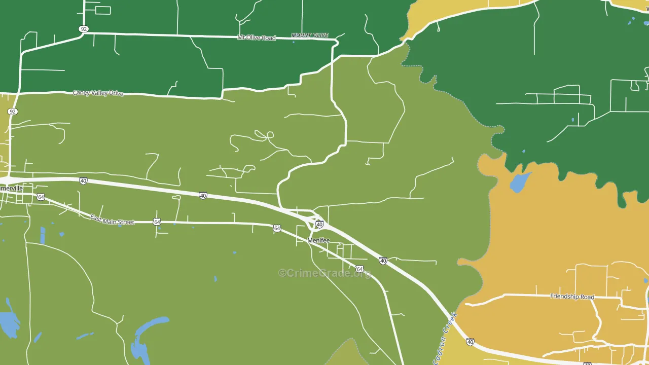 Menifee, AR Map of Drug-Related Crime Rates