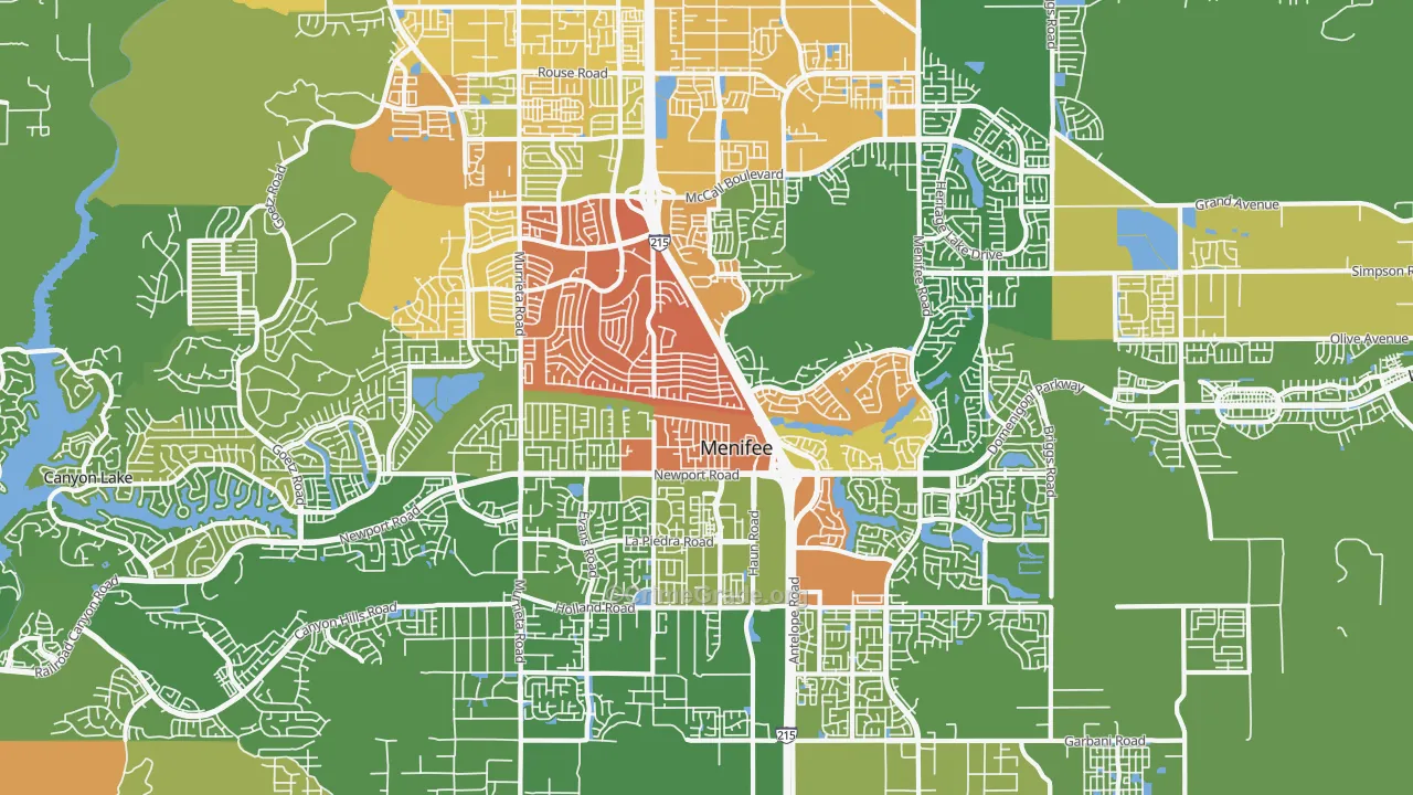 Menifee, CA Map of Drug-Related Crime Rates