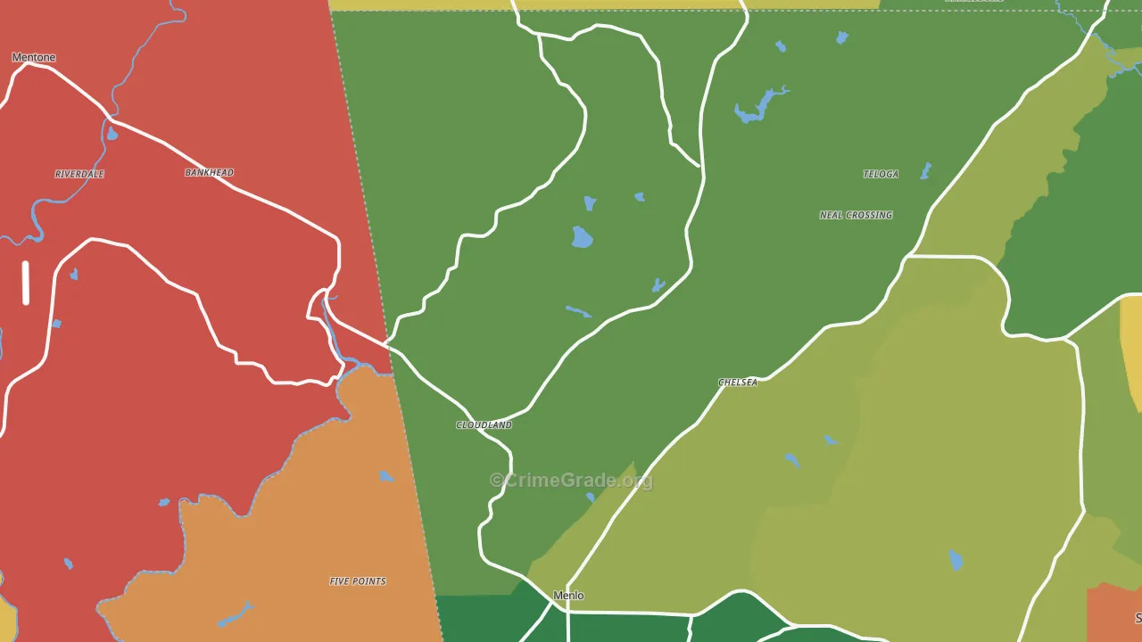 Menlo, GA Map of Drug-Related Crime Rates