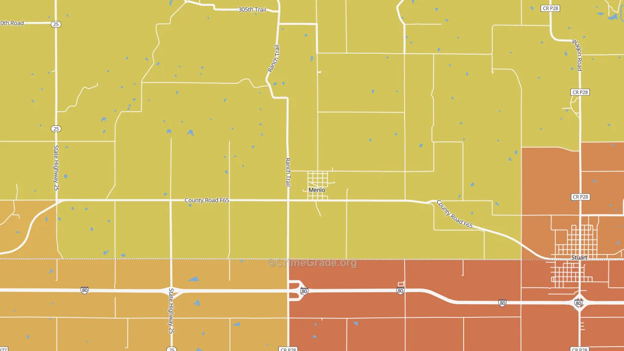 Menlo, IA Map of Drug-Related Crime Rates