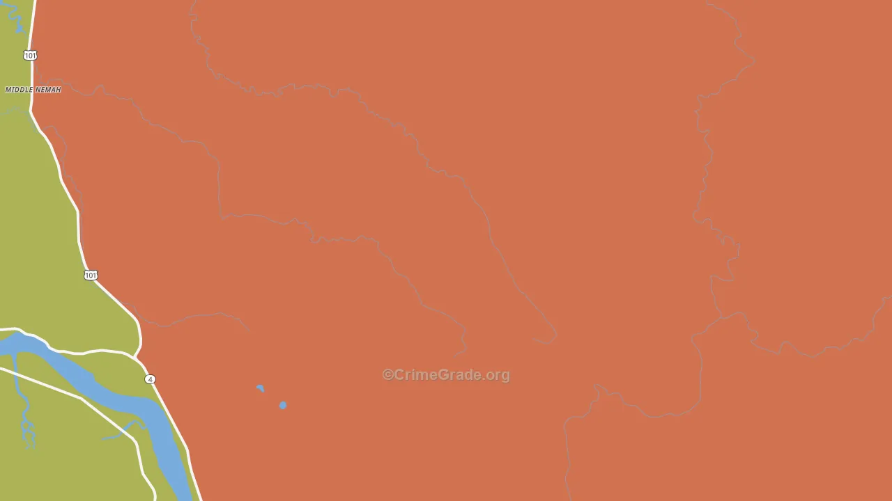 Menlo, WA Map of Drug-Related Crime Rates