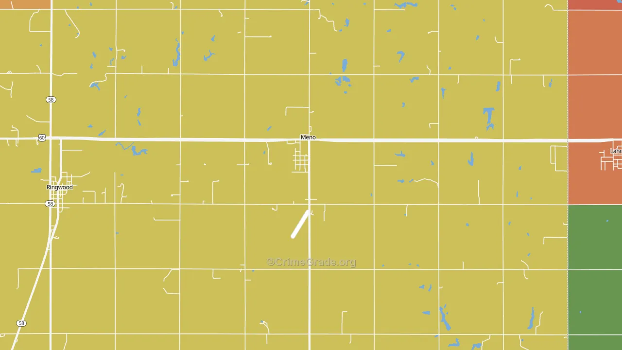 Meno, OK Map of Drug-Related Crime Rates