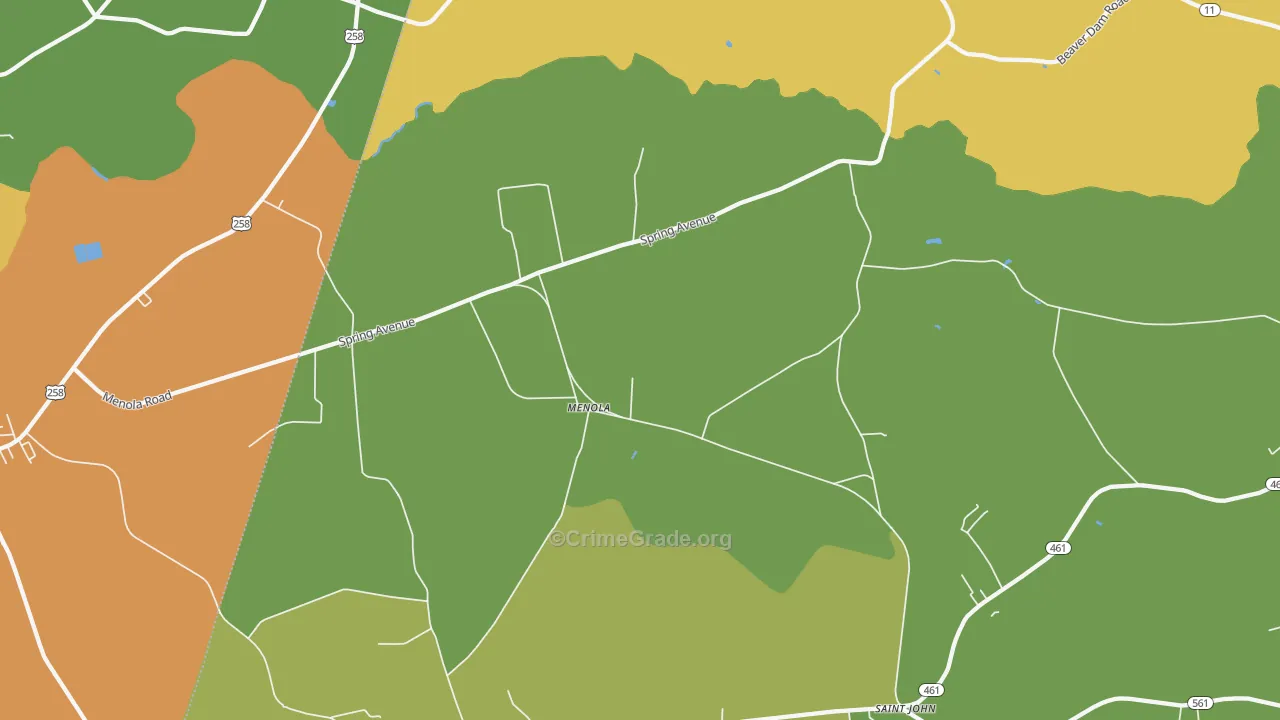 Menola, NC Map of Drug-Related Crime Rates